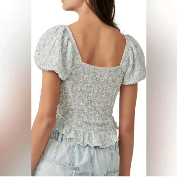 Free People Oh Baby Lace Crop Top In Tea Combo Sz M - Picture 2 of 10